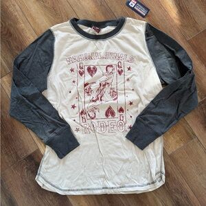 National Finals Rodeo Graphic Womens Shirt - Gray and Cream